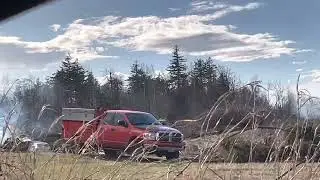 Firefighters responding to outside fire on Badger Road in Everson WA