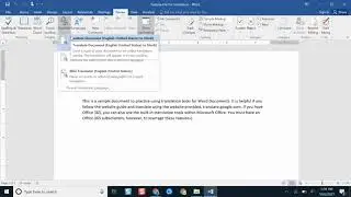 Translate Word, Office 365 Files Using the Review Menu