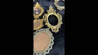 Antique Gold wall decoration ! brass wood frames!