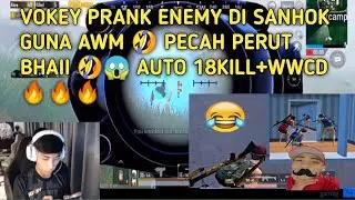 Lacoste Vokey is back | Prank paling gempok guys vokey kenakan enemy di sanhok guna AWM 😱🔥 Auto Win