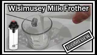 Мини-миксер с венчиком для взбивания молока Wisimusey со стеклянной чашкой, полный обзор (детали, аккумулятор, инструкция)
