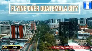 Flying over Guatemala City Drone 4K