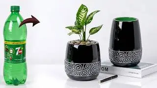 Plastic bottle Flower vase making || Gypsum flower vase making