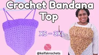 &ldquo;Easy Granny-Stitch Bandana Crop Top 🧶 | Crochet Crop Top | Crochet Summer Top, Crochet Top.
