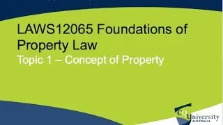 LAWS12065 Foundation of Property Law Topic 1 Concept of Law Tutorials Problems 1-3