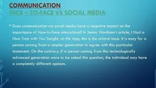 Face -to-face vs social media communication/ shreem english by Shilpa ma'am 