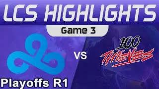 C9 vs 100 Highlights Game 3 Round1 LCS Spring Season 2022 Cloud9 vs 100 Thieves by Onivia
