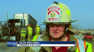 Semi-trailer catches fire in Denmark