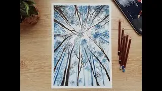 How to Draw Forest with Soft Pastel #19/ Easy Soft Pastel Painting for Beginner/ Step by step