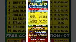 Lithuania job vacancy 2022 - Long Job Schengen Visa