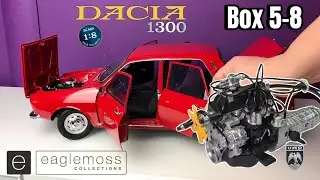 Build the Engine 1969 Dacia 1300 1/8 Scale Model Kit ( box 5-8 )