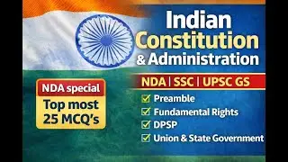 NDA Exam Special 🔥 Indian Constitution Top 25 MCQs || #nda #cds #upsc  #exam  #currentaffairs