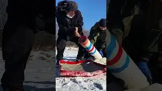 Breaking the Ice to Catch Giant Fish 😱🐟