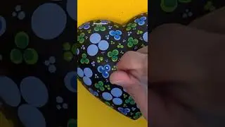 Dot painting 5.5&rdquo; stone heart #heart #mandala #dot #art #painting #classes #newcastle #fun #blue
