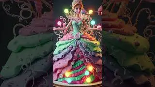 🌈Candy Queen&rsquo;s Magical Glow👑 | Sweet Fantasy Princess Cake✨# #asmr #mukbang #disney #fashion