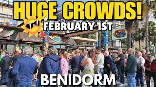 Benidorm FEBRUARY 1ST! 😲☀️ PACKED Levante Beach & HOT WINTER Weather!