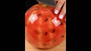 Satisfying Transparent Watermelon Cutting ASMR: A Visual Delight