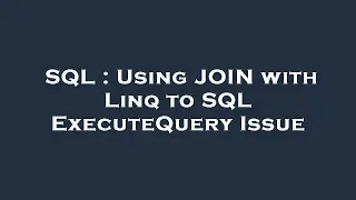 SQL : Using JOIN with Linq to SQL ExecuteQuery Issue