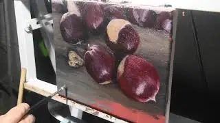 Time Lapse Oil Painting of Fall Chestnuts - Realistic Painting Oil on Canvas