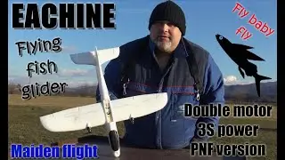Eachine Flying Fish 650mm Wingspan Sub-250 Grams Dual-Engine Mini EPP RC Airplane PNP Maiden flight