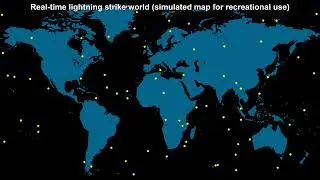 THUNDER MAP 4K - Global Lightning Animation + White Noise for Sleep & Focus 🌍