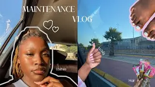 MAINTENANCE VLOG | lashes,hair,nails & doing clients hair | SOUTH AFRICAN YOUTUBER