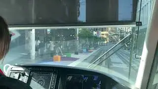 Sydney Tram, drivers view. QVB to Circular Quay 