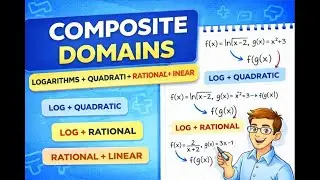 Domain of Composite Functions (Logarithmic ∘ Quadratic Examples)