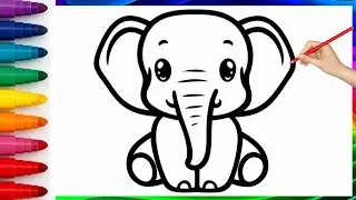How to Draw a Cute Elephant Step by Step | Easy Drawing for Kids