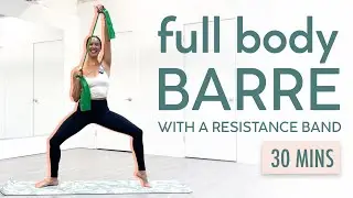 30 min BARRE WORKOUT - Long Resistance Band No Weights - Full Body - Beginner Friendly