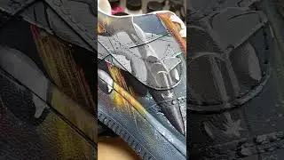 Custom hand painted Nike Air Force sneakers #custom #nikeairforce #airfirce #fighterjet #rafale