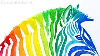 Painting a Rainbow Zebra with Gouache
