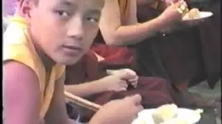 1. Kyabje Penor Rinpoche in Namdrolling Monastery surrounded by Khenpos and Tulkus