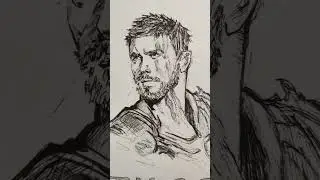 Drawing the last line of my drawing 😮&zwj;💨Thor # drawing #thor#avenger