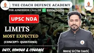 LIMITS MOST EXPECTED ( CONCEPT+QUESTIONS)| NDA | THE COACH DEFENCE ACADEMY |NEERAJ SIR