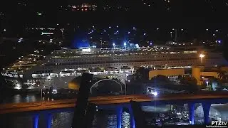 P&O ORIANA returns to Port MIAMI after Engine Room Fire 4-18-2015