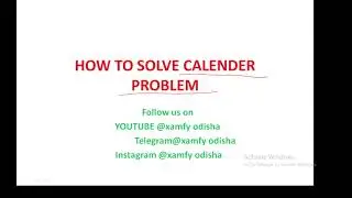 HOW TO SOLVE CALENDAR PROBLEM IN GROUP D/OSSC CGL/OPSC/JT
