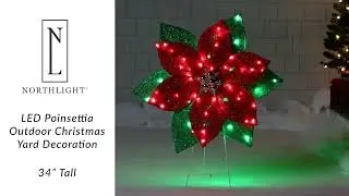 LED Poinsettia Outdoor Christmas Yard Decoration - 34