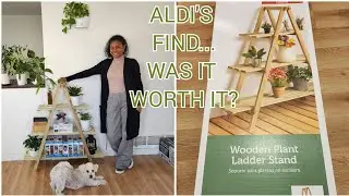 wooden plant ladder stand #aldi #cheap #finds #simple #frugalliving #aldishopping #homemaker #simple