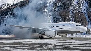 SMOKY Private Airbus A318 START UP Samedan DC Aviation Malta