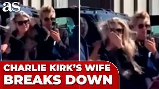 CHARLIE KIRK'S WIFE breaks down seeing his CASKET unloaded from AIR FORCE TWO