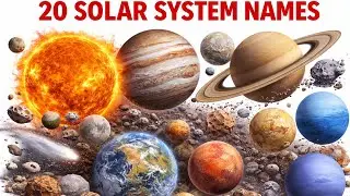 🚀🌌 सौरमंडल के 20 नाम | 🪐 20 Solar System Names in English and Hindi | 🚀 Kids Study