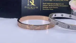 Daikun Jewelry  Cartier Love Bracelet In 18K Rose Gold And Pave Diamonds N6036917 &ndash; Width 6.7 Mm