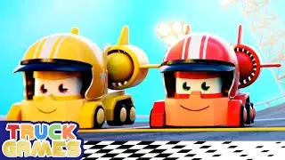 MiniTrucks&rsquo; Speed Challenge: Breaking the Record! ⏱️🚛  Truck Cartoons For Kids