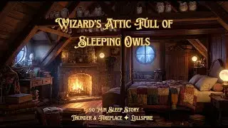 The Wizard&rsquo;s Attic Full of Sleeping Owls  Thunder & Fireplace  90 Minute Sleep Story ✦ Lullspire
