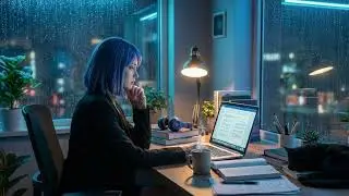 Deep Blue Focus | Minimalist Lo-fi for Studying & Coding [Rain Sound]