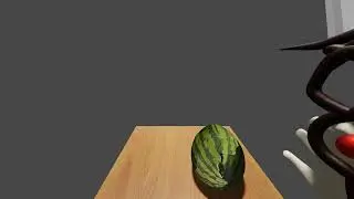 3D animation cutting water melon
