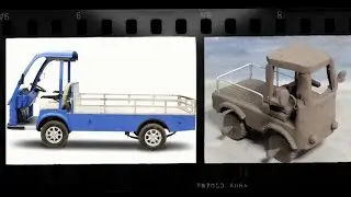 Handmade Clay Electric Cargo Truck#clay working electric truck for kids video #Delta Clay Art