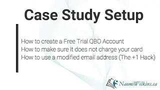 How to create a free trial account for a QBO case study