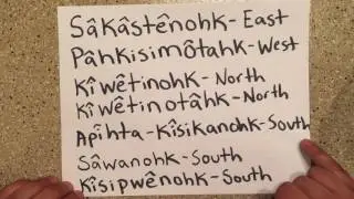 Four directions in nêhiyawêwin (cree language)